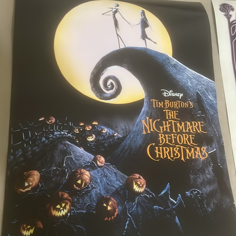 Nightmare Before Christmas Poster 2024 Rerelease 2-Siding NBC/Agatha Disney Tim - Picture 2 of 9